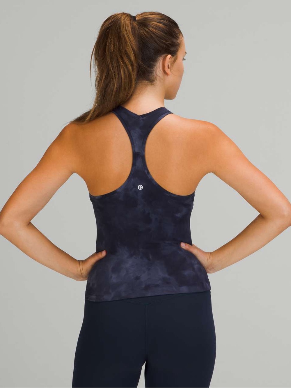 Lululemon Cool Racerback Tank Top Diamond Dye Asphalt Grey True Navy Size 2